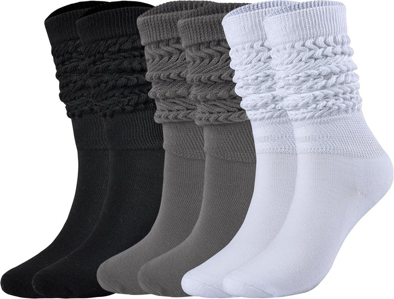 JORMATT Women Slouch Socks Thick Boot Socks Soft Extra Long Knee High Scrunch Socks Size 5-10 - Image 1